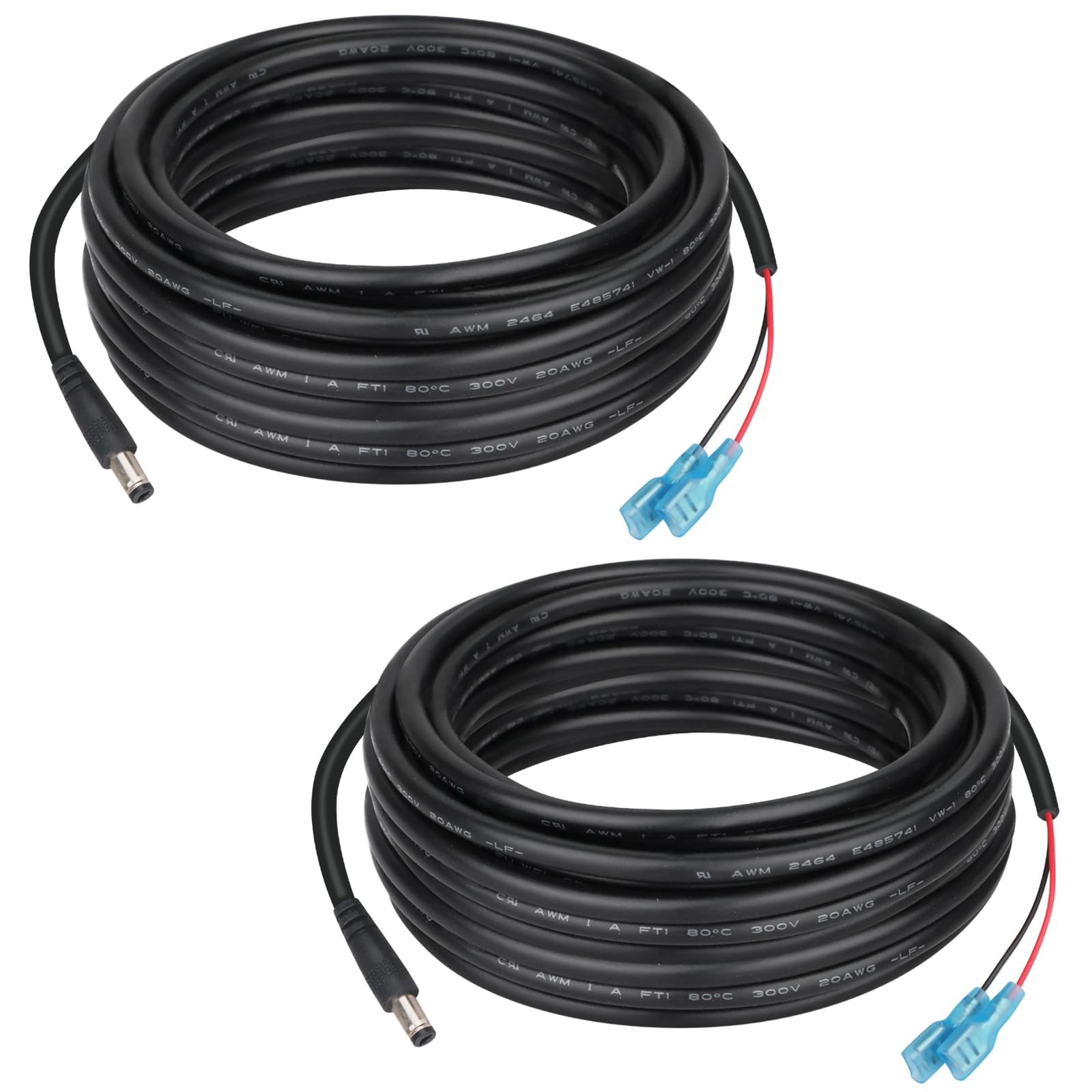 10 FT Trail Camera Power Cord 2 Pack,5.5x2.1mm DC External Power Cable,Compat...