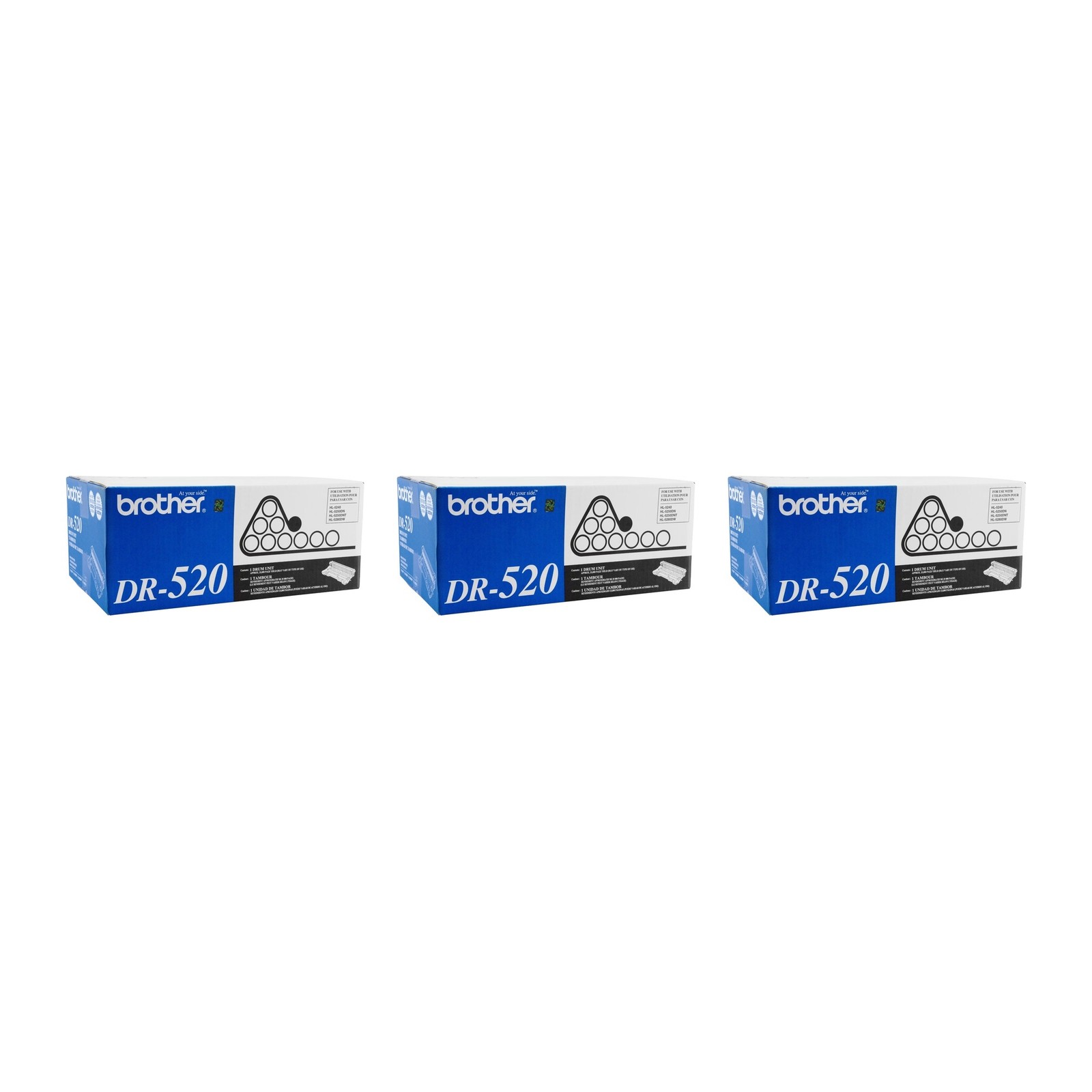 Brother DR520 Genuine OEM Drum Unit 3-Pack HL-5250DN MFC-8870DW