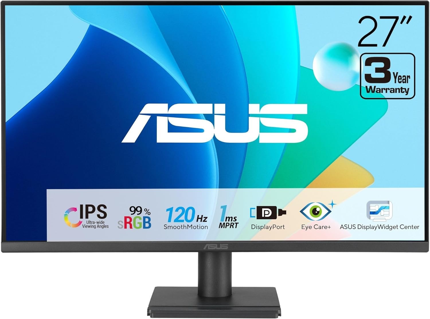 ASUS 27 Inch Computer Monitor (VA279QG) - Full HD, IPS, 120Hz Built-in Speakers