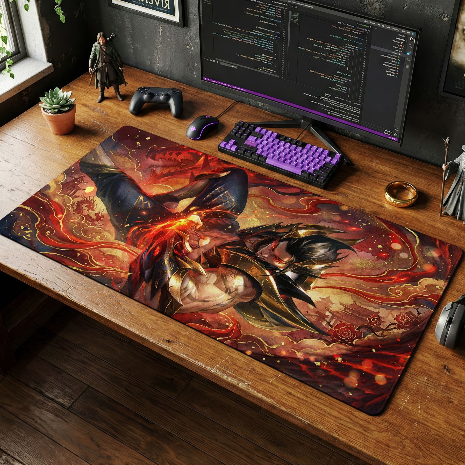 Sett Dragon Mouse Pad League of Legends Large Gaming Desk Mat LoL Gift