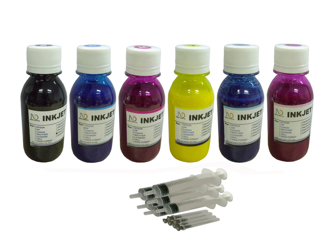 ND® Refill pigment ink for T048 RX600 Stylus Photo R200 R220 R300 6x100ml/s