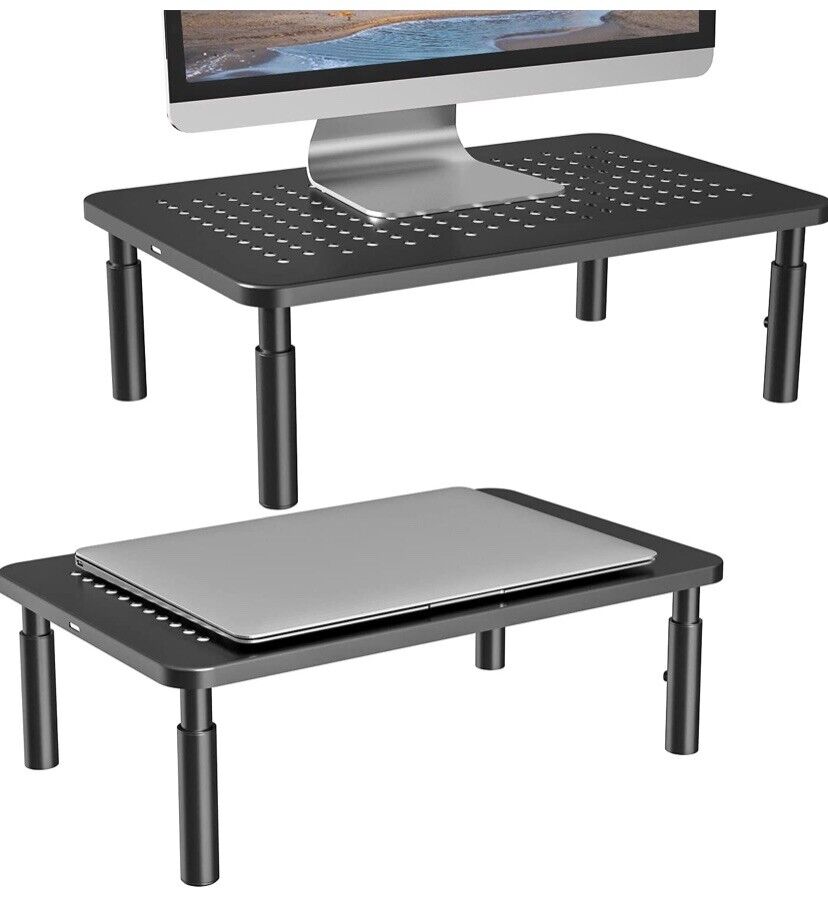 WALI Monitor Stand Riser, Adjustable Laptop Stand Riser Holder, Adjustable Black