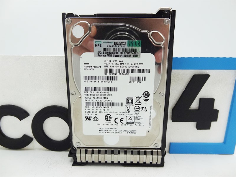 HP 881507-001 2.4TB 12G SAS SFF SC 512E DRIVE - 881457-B21, 876937-002