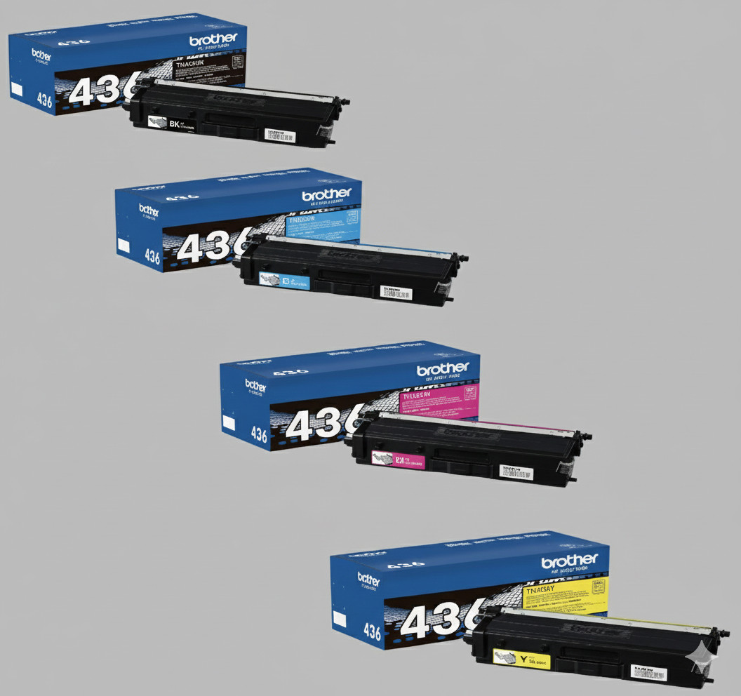 Brother TN436 BK-C-M-Y Toner Combo Pack Sharp Color Fast Shipping