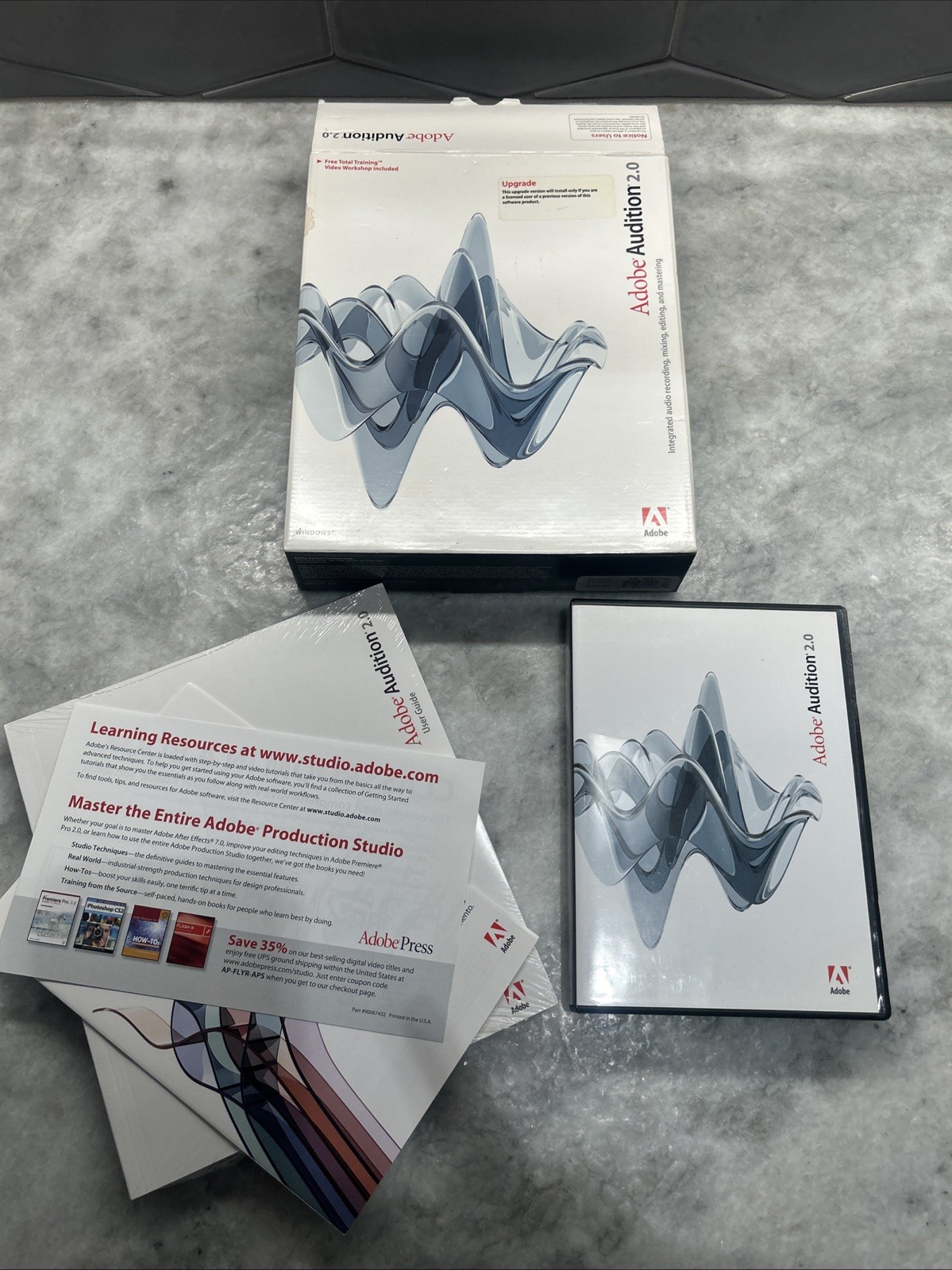 Vintage Adobe Audition 2.0 Education Original 4 Disc Set w/Serial Number Windows