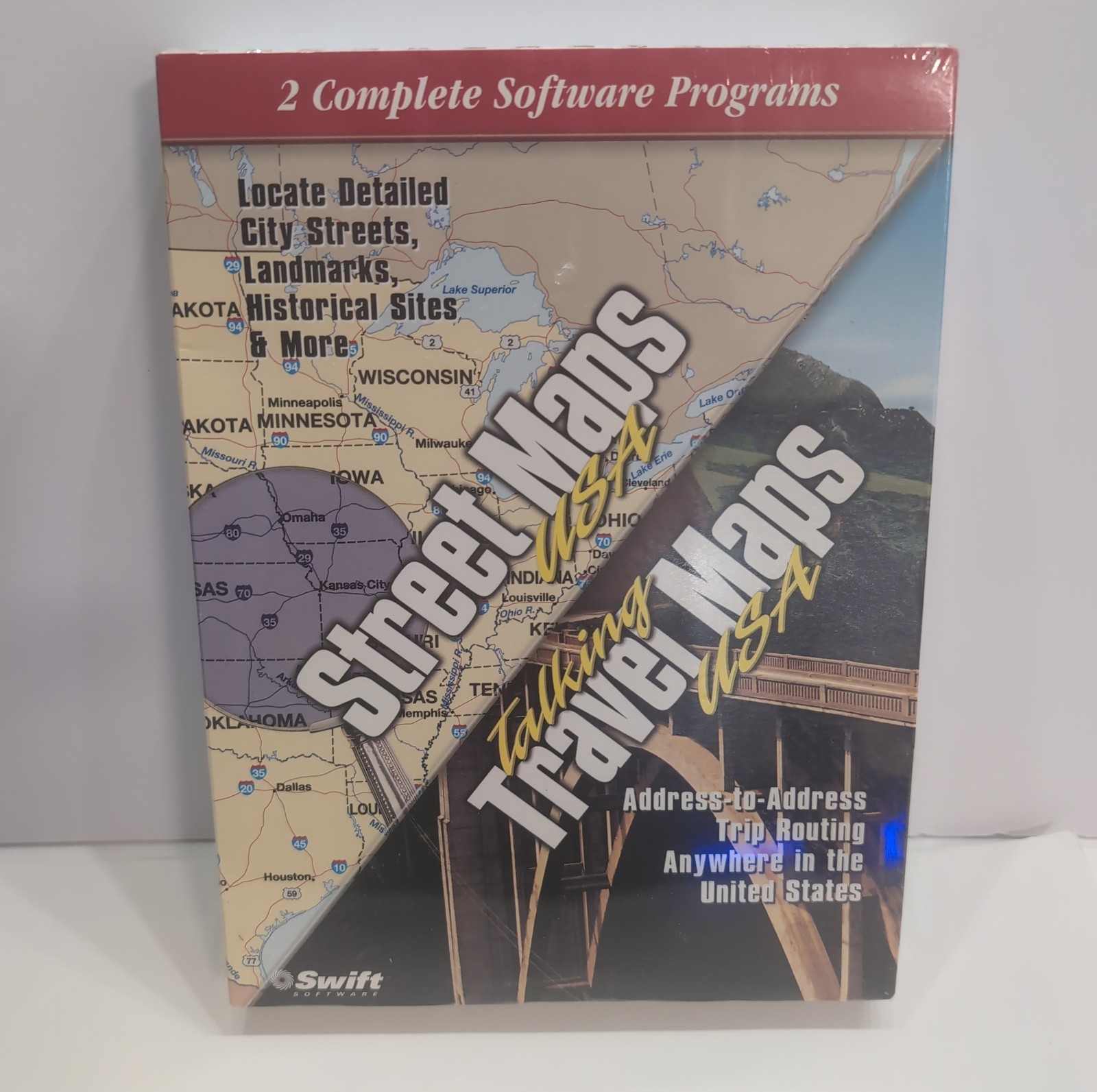 Swift Software Street Maps USA Talking Travel Maps Windows 95 New Sealed Big Box