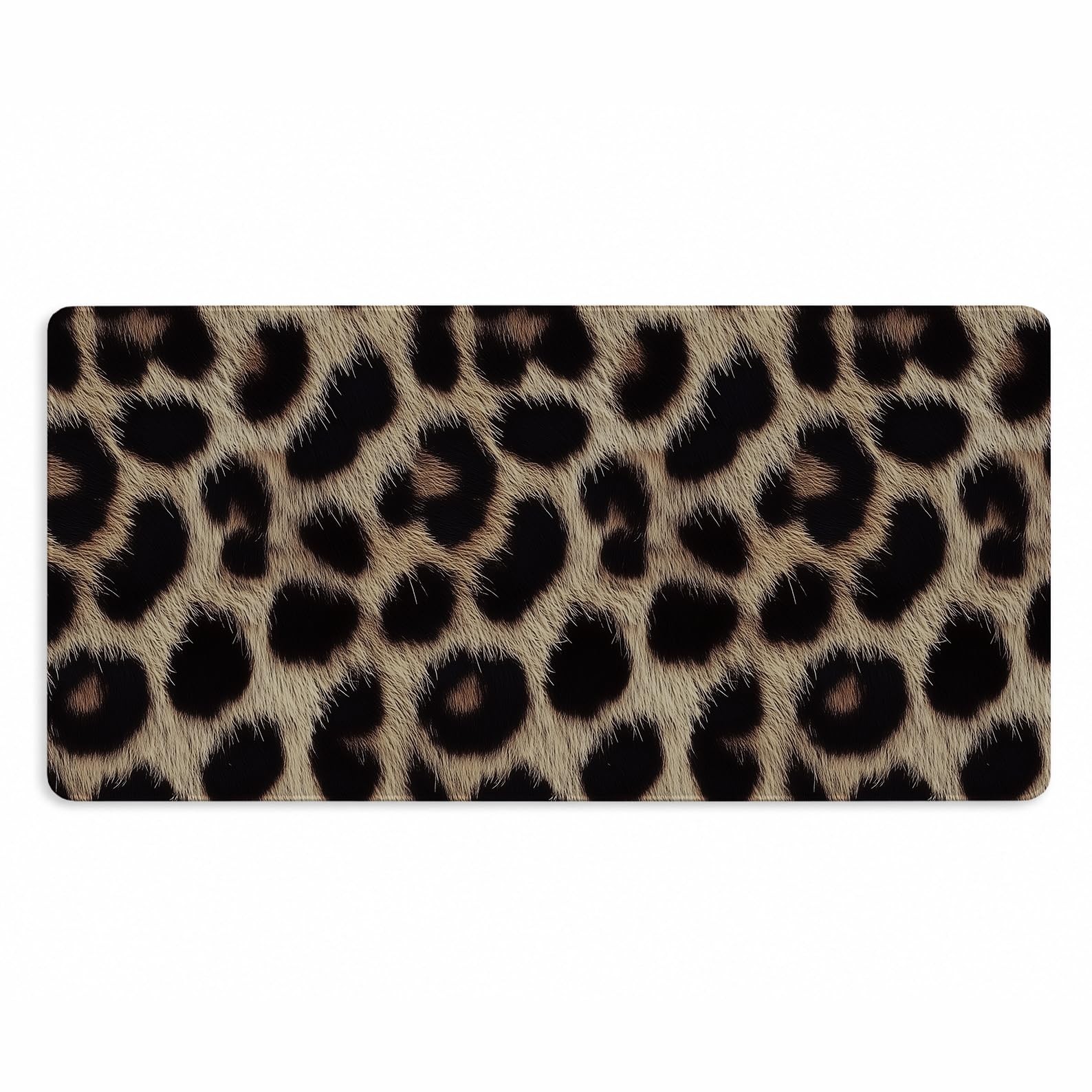 Black and Brown Leopard Cheetah Print Large Mouse Pad 31.5x15.7 in