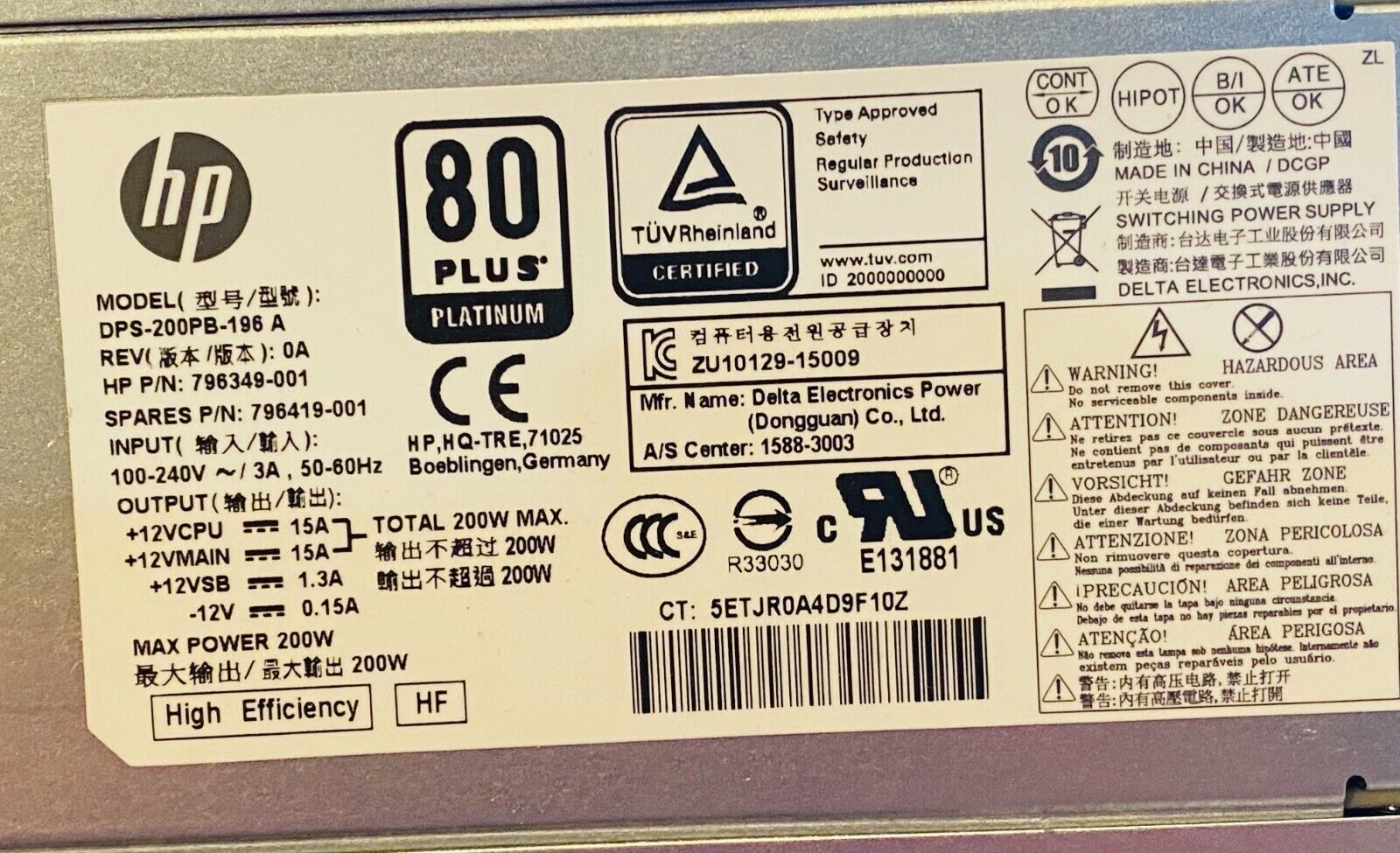 200W Power Supply Replacement for HP SFF ProDesk EliteDesk G2 Desktop Computers