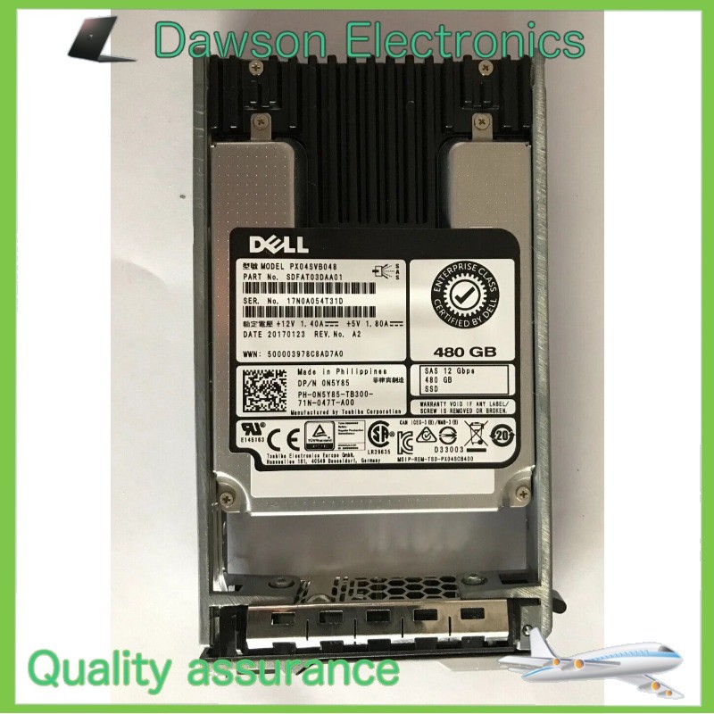 PX04SVB048 0N5Y85 N5Y85 DELL TOSHIBA 480GB 12G SAS SSD 2.5 SFF MD3820I R730 R720