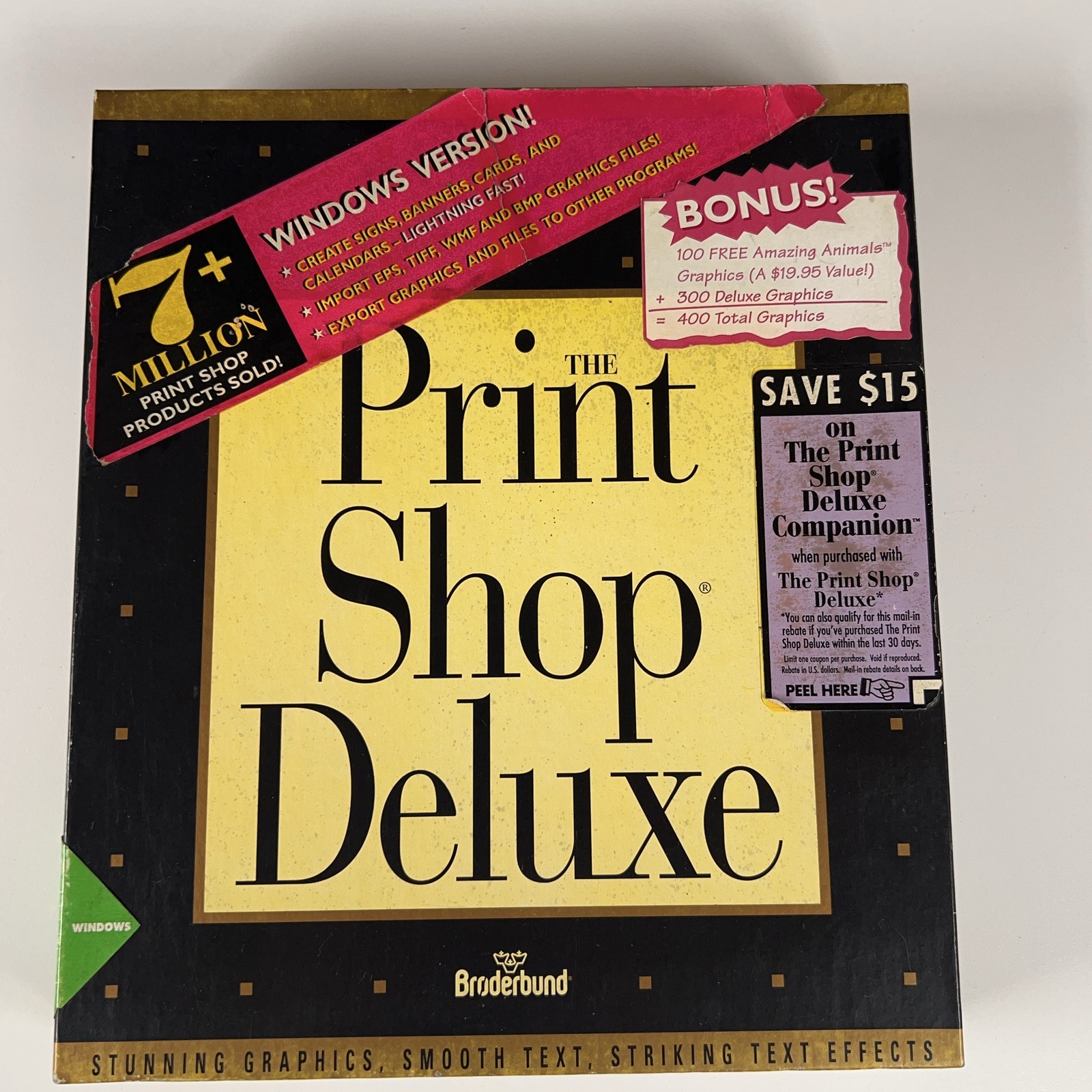 Vintage Broderbund Print Shop Deluxe Windows PC Software Floppy Disk