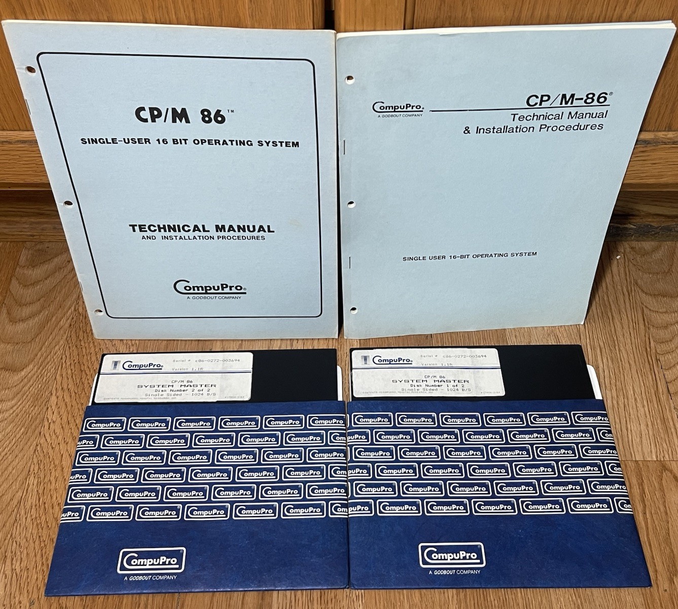 Rare Original S-100 Compupro CP/M-86 System Master Disk Set W/ Technical Manual