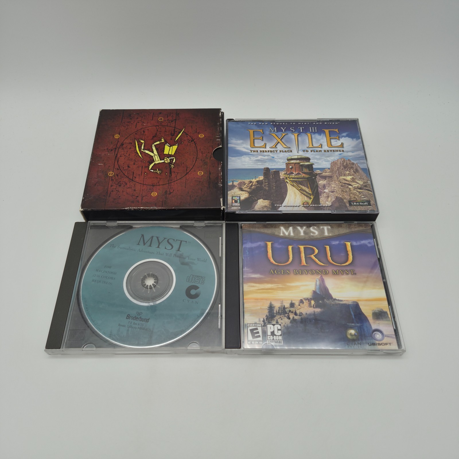 Myst PC Game Lot: Myst,  Riven The Sequel To Myst, Myst III Exile, & Myst Uru