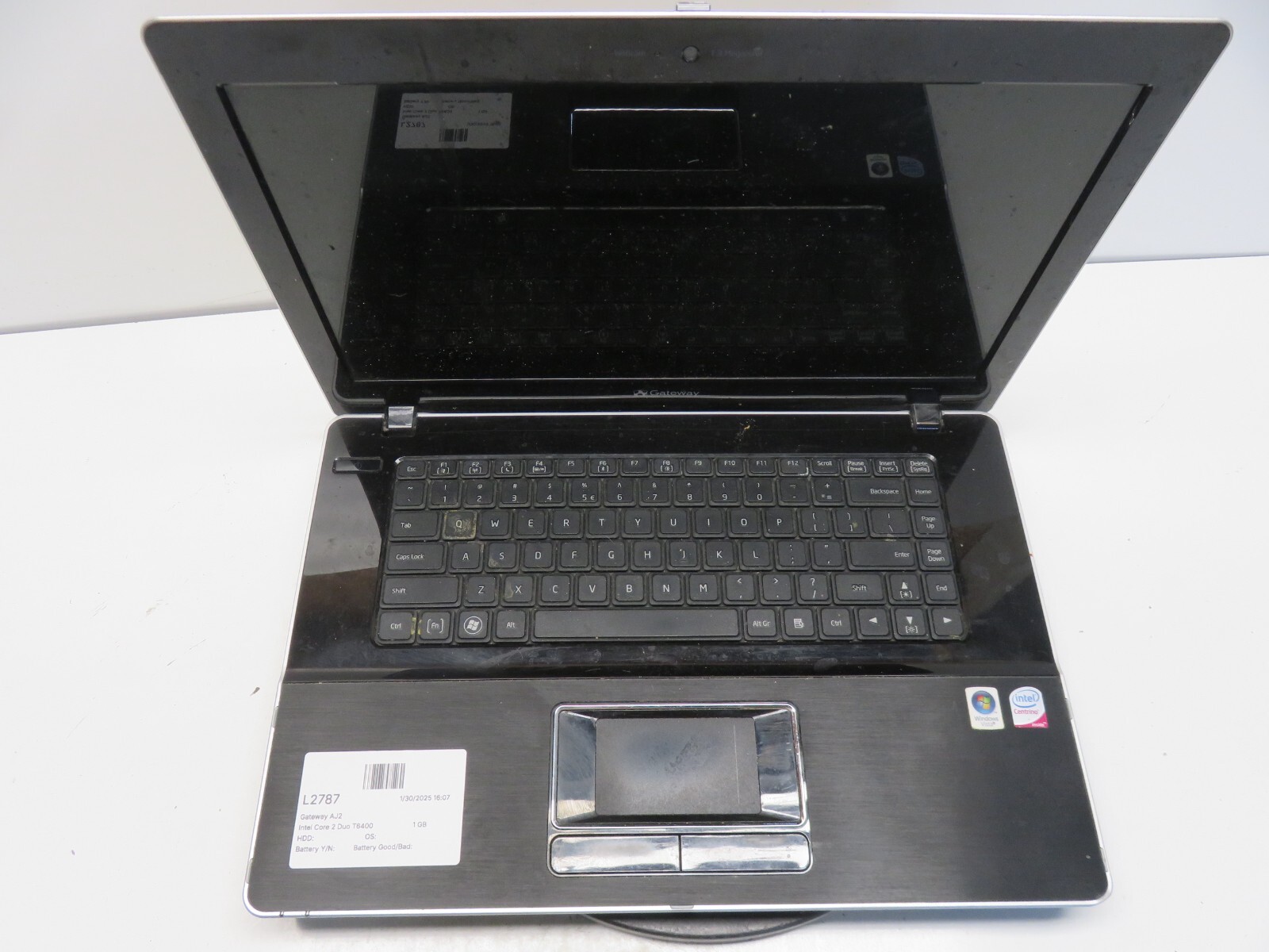 Gateway AJ2 Intel Core 2 Duo T6400 2000MHz 1 GB NO HDD No Batt