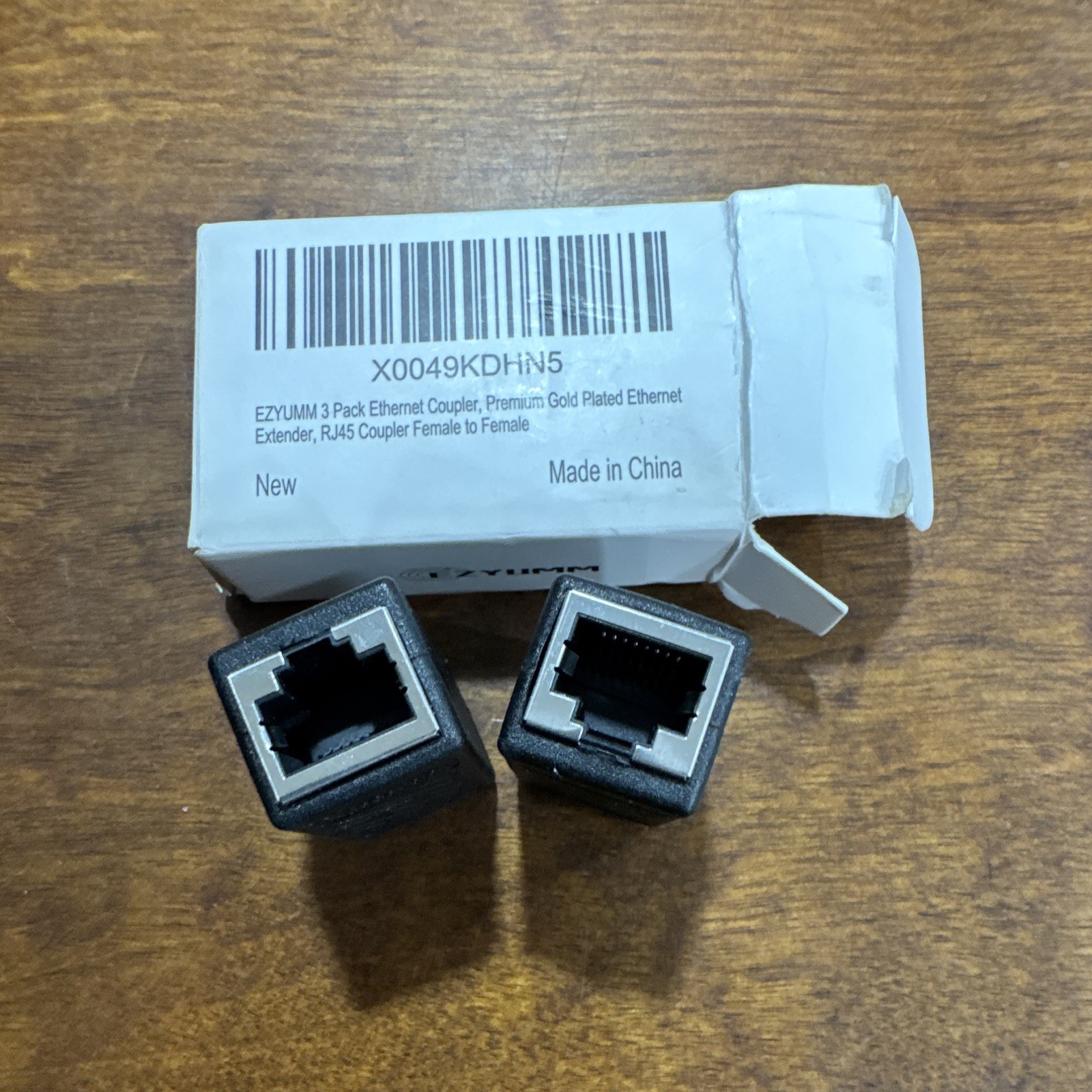 EZYUMM 2 Pack RJ45 Female to Female Ethernet Coupler, Gold Plated, Black
