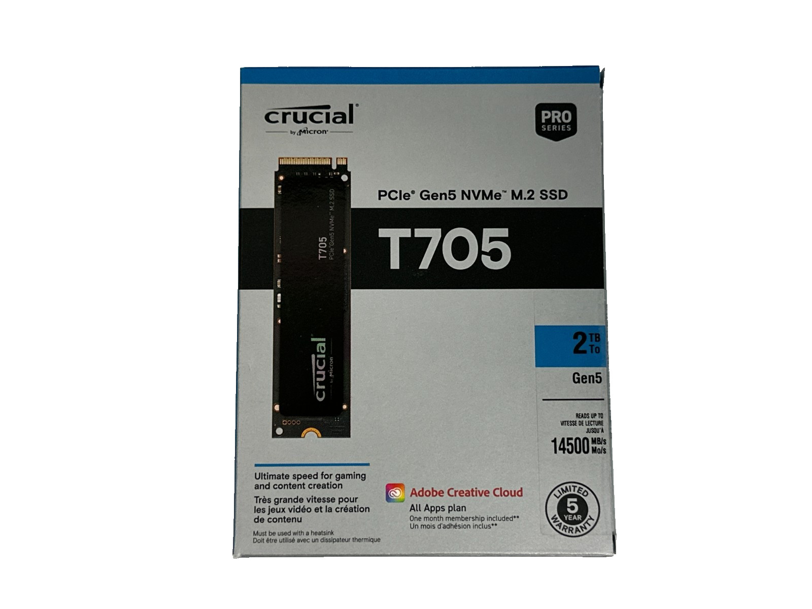 *NEW* Crucial T705 2TB PCIe Gen5 NVMe SSD Up to 14,500MB/s CT2000T705SSD3