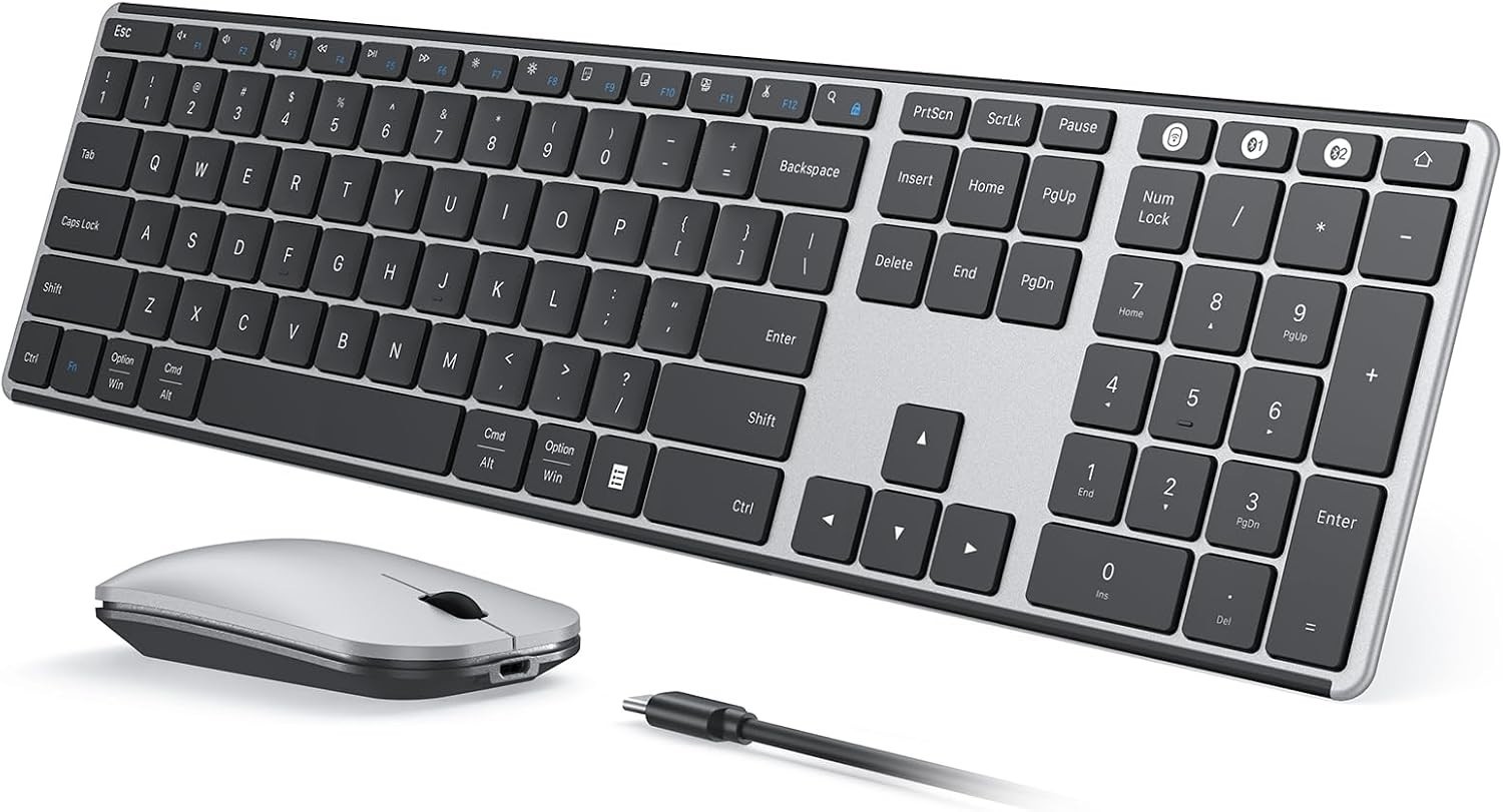 seenda Wireless Bluetooth Keyboard and Mouse Combo, SKM64-3 Rechargeable T63-03