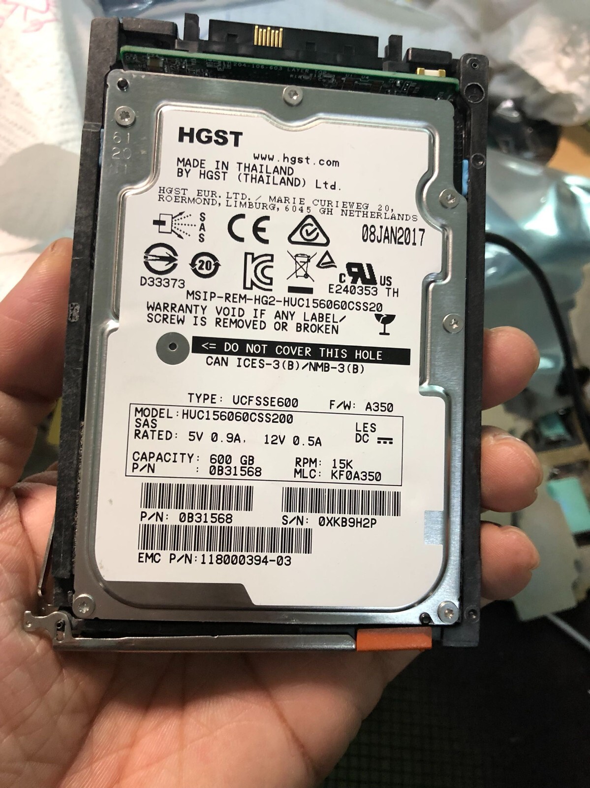 EMC VNX V4-2S15-600 600G 15K 2.5" SAS HDD 005050936 005050847 Hard Drive