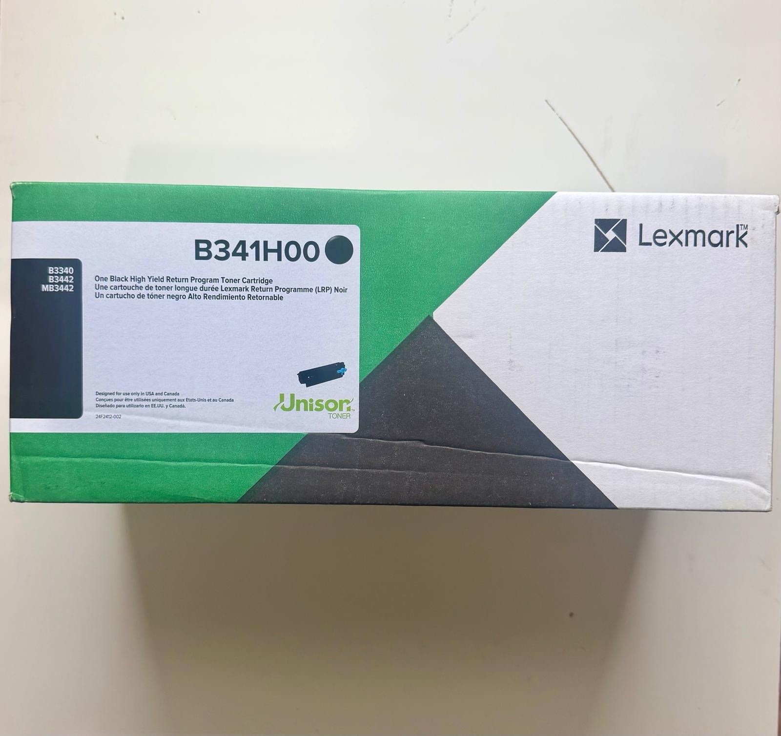 Genuine Lexmark B341H00 Black High Yield Return Program Toner Cartridge New