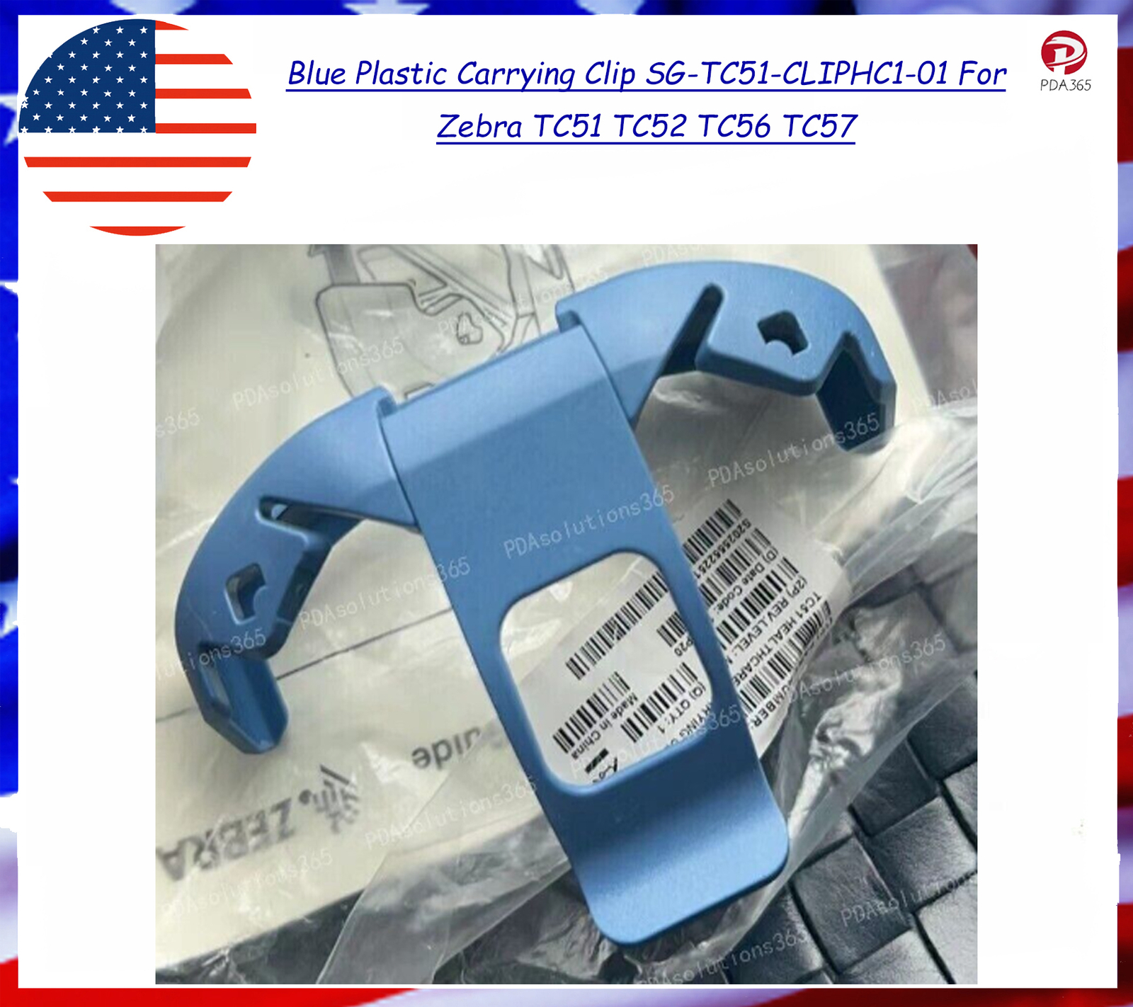 Blue Plastic Carrying Clip SG-TC51-CLIPHC1-01 For Zebra TC51 TC52 TC56 TC57