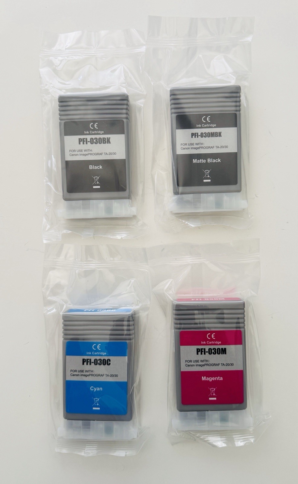 PFI-030 Ink Cartridge Set For Canon imagePROGRAF TA-20 TA-30 BK MBK C M