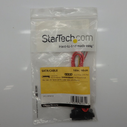 StarTech 18in SAS 29 Pin to SATA Cable with LP4 Power SAS729PW18