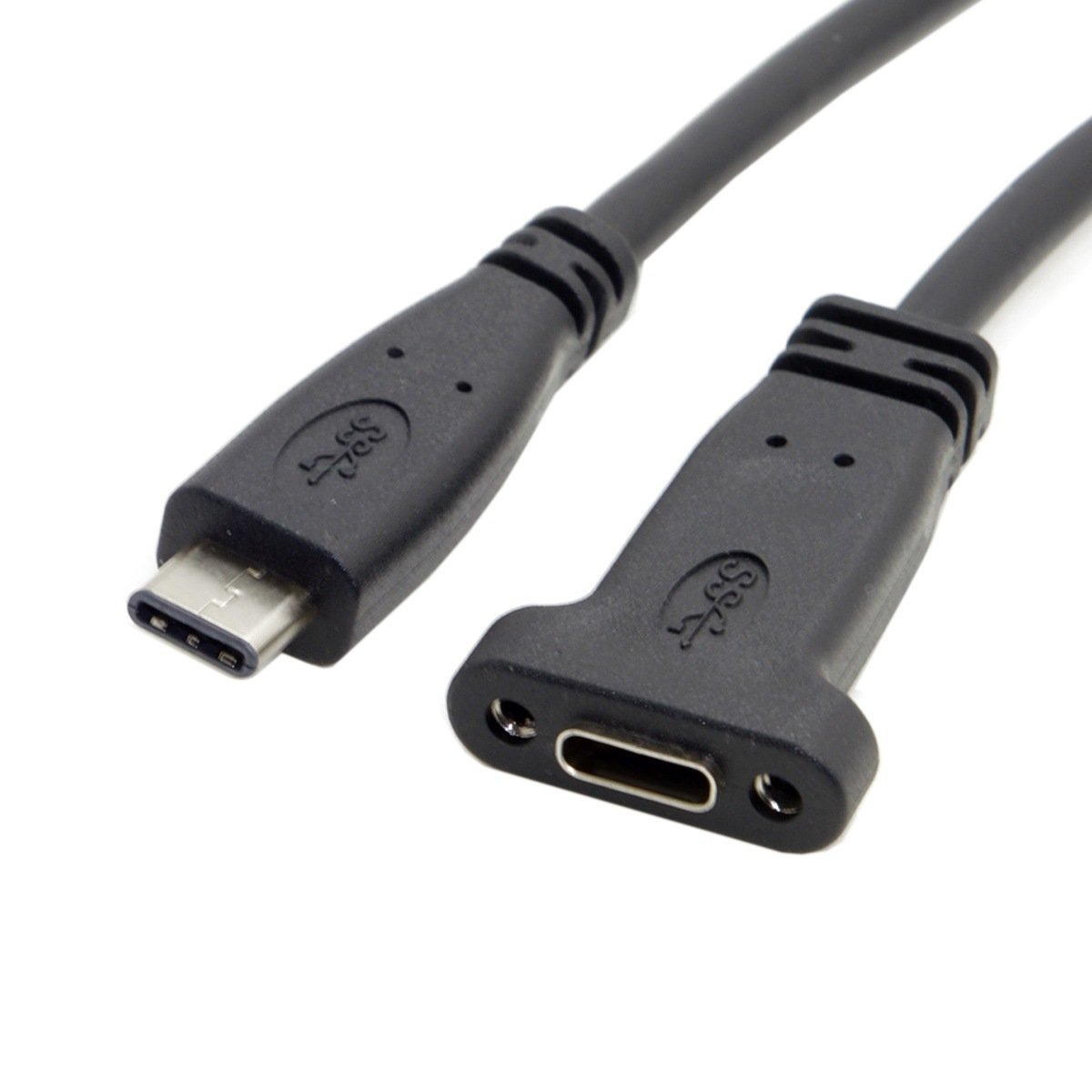 Cablecc USB-C USB 3.1 Type C Male to Female Extension Data Cable with Panel Moun