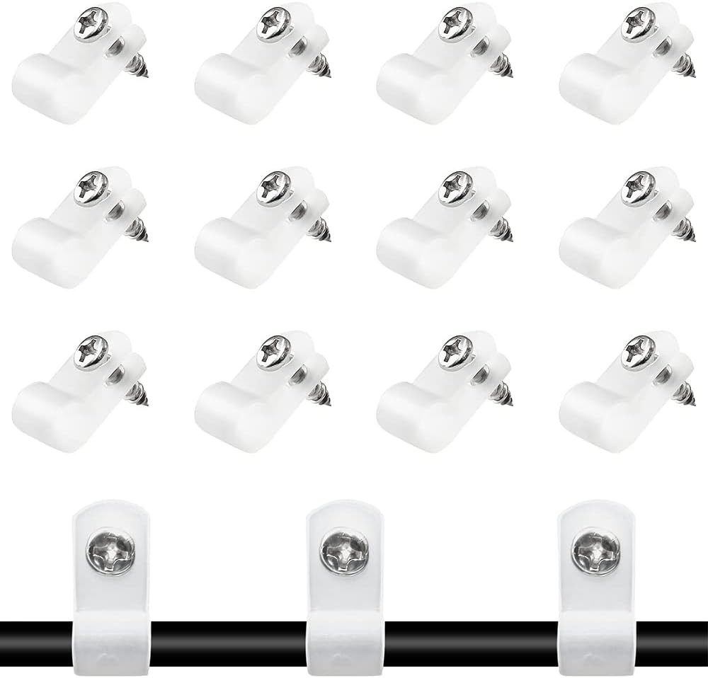 100 PCS 1/4 Inch RType Clip Clamp Nylon PType Mounting Wire Clips Screws