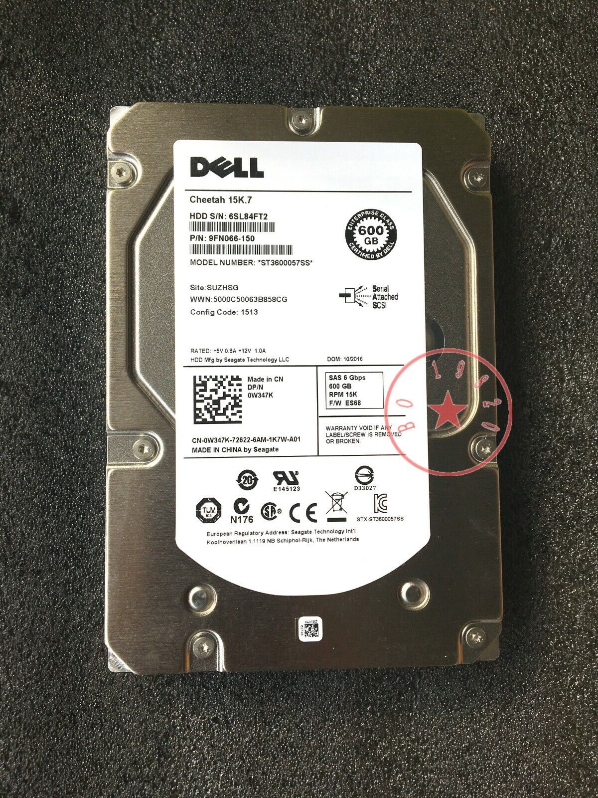 Dell W347K 0W347K ST3600057SS 600GB 15K 6G 3.5