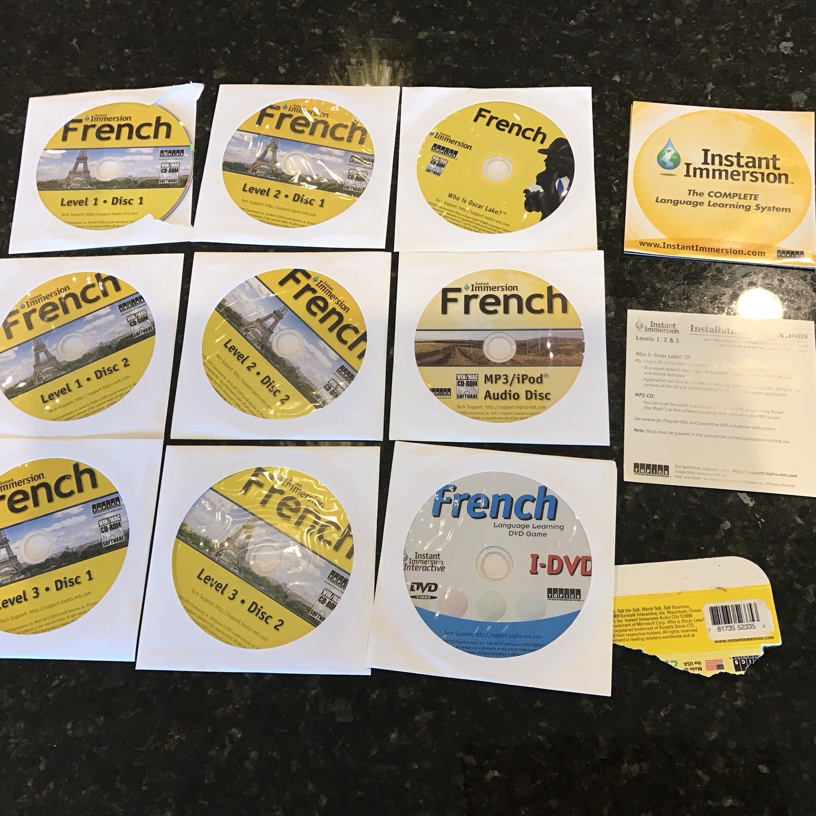 Instant Immersion French Levels 1,2,3 + Language Learning Software win/mac