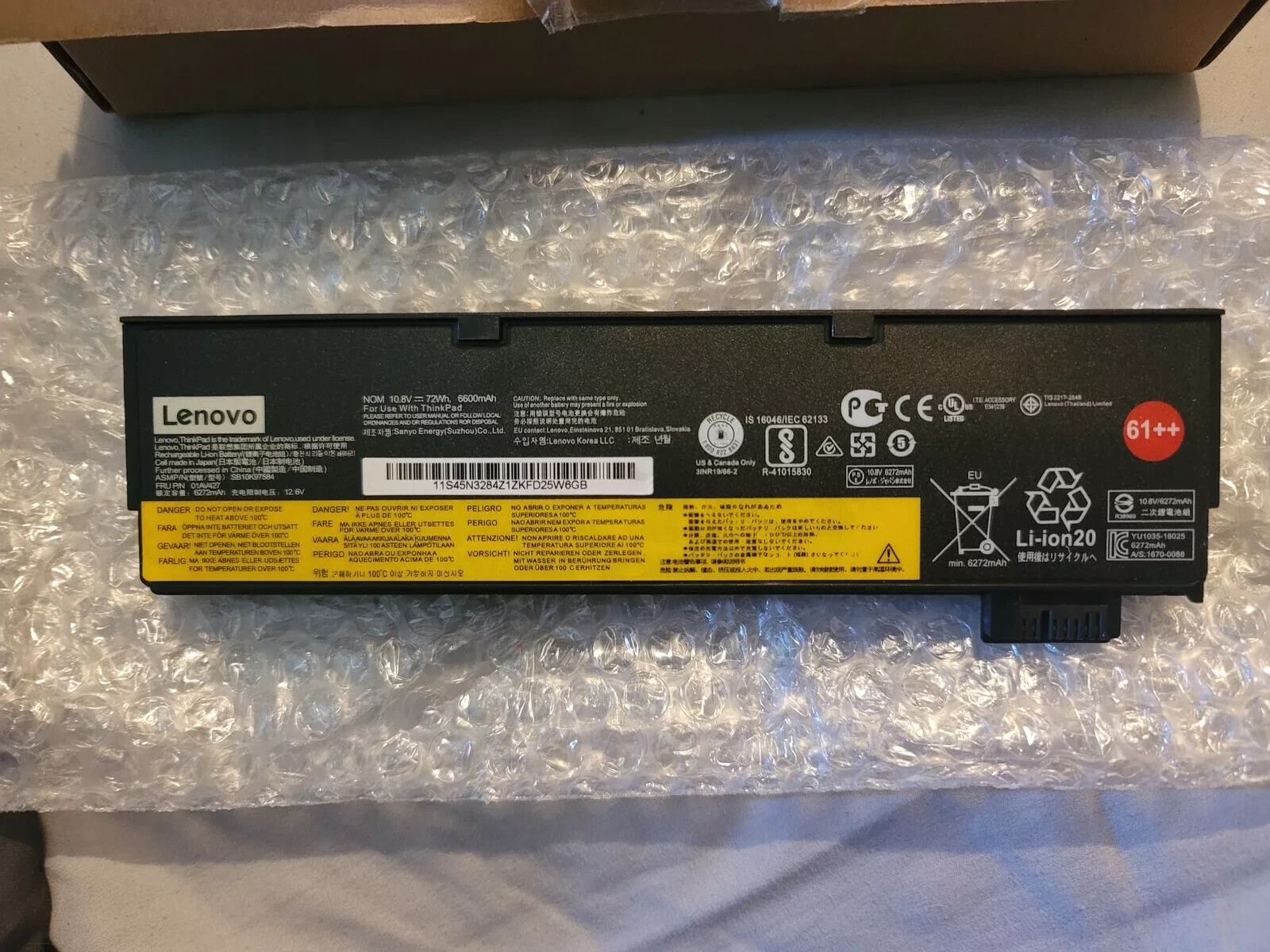 61++ OEM 72Wh Battery for Lenovo ThinkPad T470 T480 T570 T580 01AV492 01AV427 US