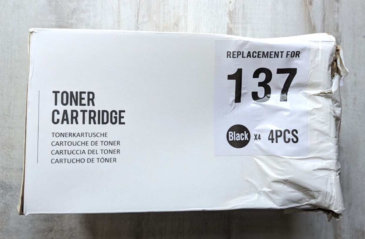 Lot of 4 New Sealed Black Toner Cartridge Replacement for Canon 137 MF227dw