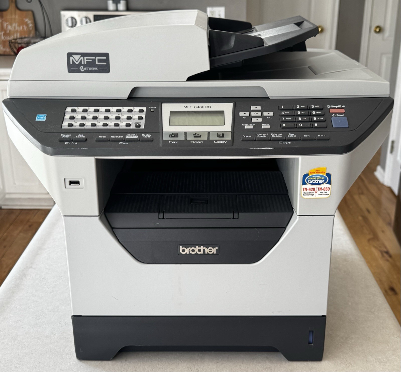 Brother MFC-8480DN Monochrome Laser All-In-One Inkjet Printer - See Description