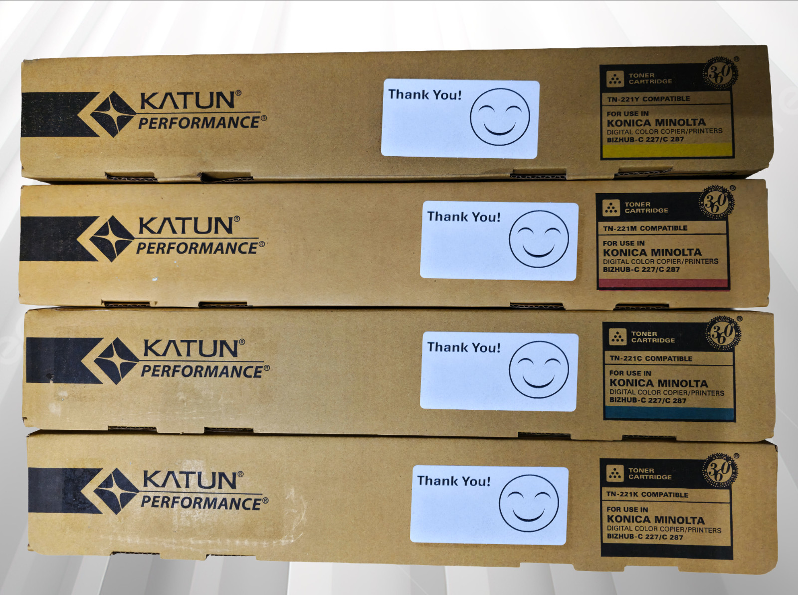 Katun Performance TN221 CMYK Toner Set for Konica Minolta bizhub C227 C287