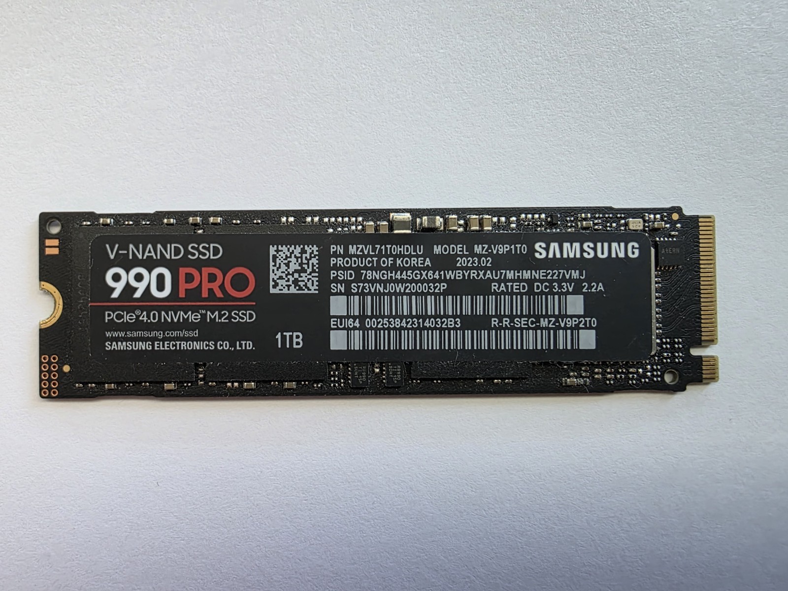 Samsung 990 Pro Pcie 4 NVME SSD 1TB