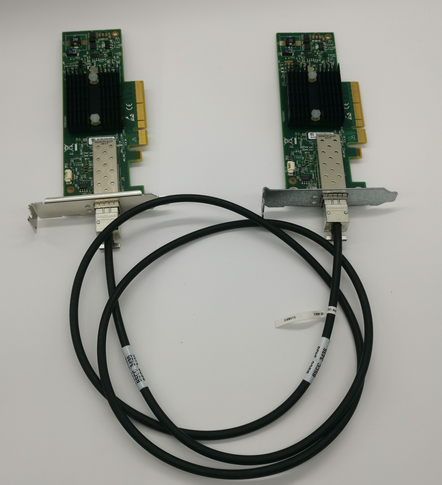 LOT OF 2 MNPA19-XTR 10GB Mellanox ConnectX-2 10Gbe 1m SFP+ Cable Network Card