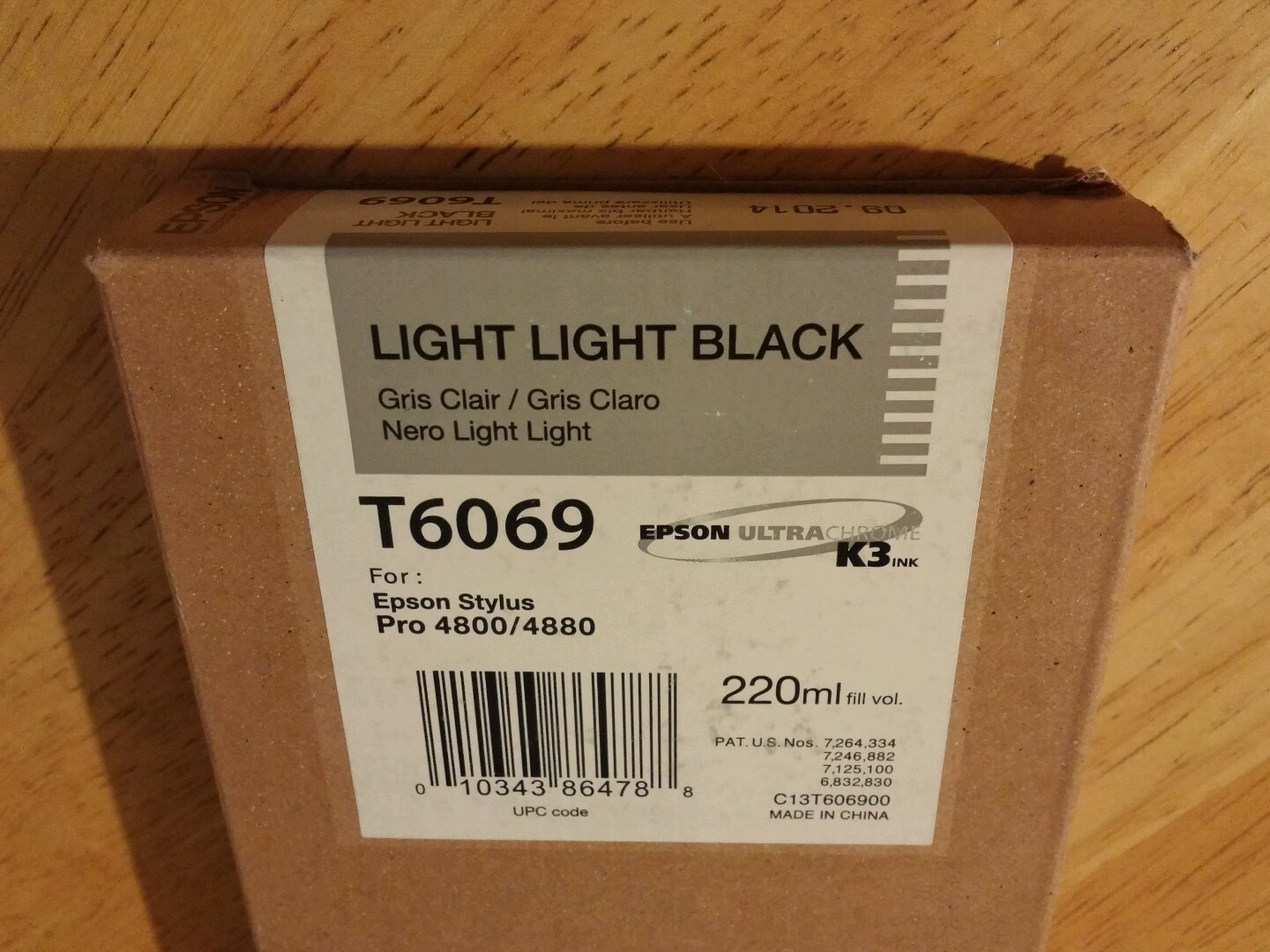 11-2021 GENUINE EPSON T6069 LIGHT LIGHT BLACK 220ml K3 INK STYLUS PRO 4800 4880