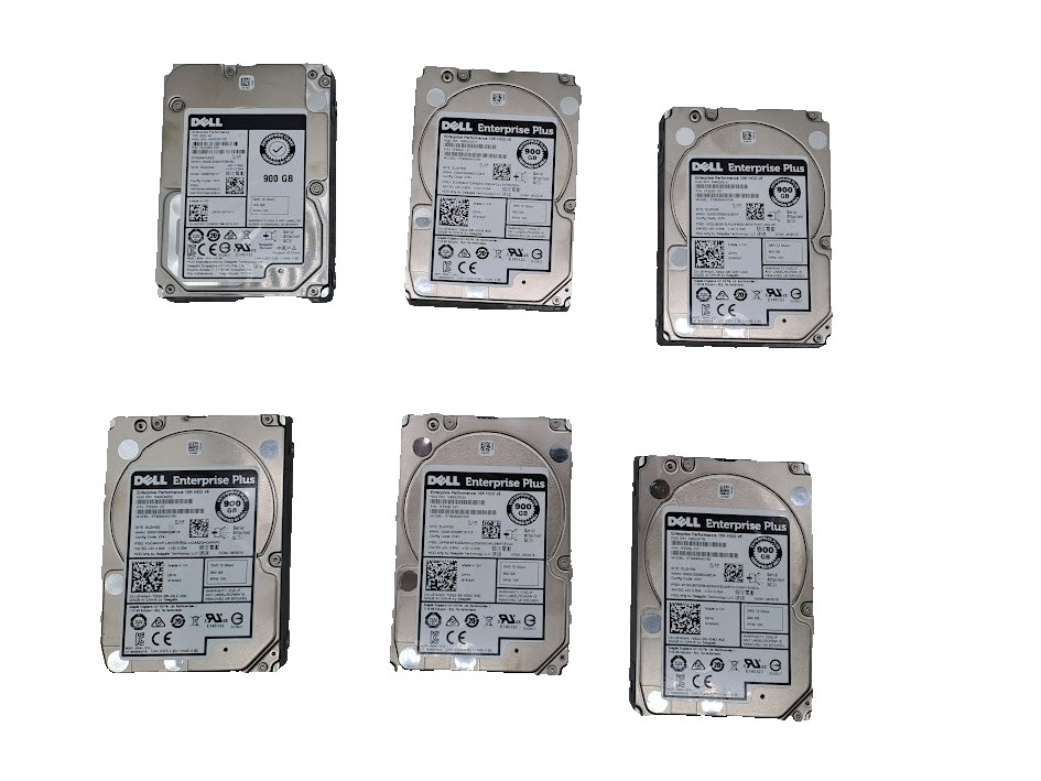 Lot of 6 Dell ST900MM0168 900GB 10K 12G 2.5" SAS Hard Drive
