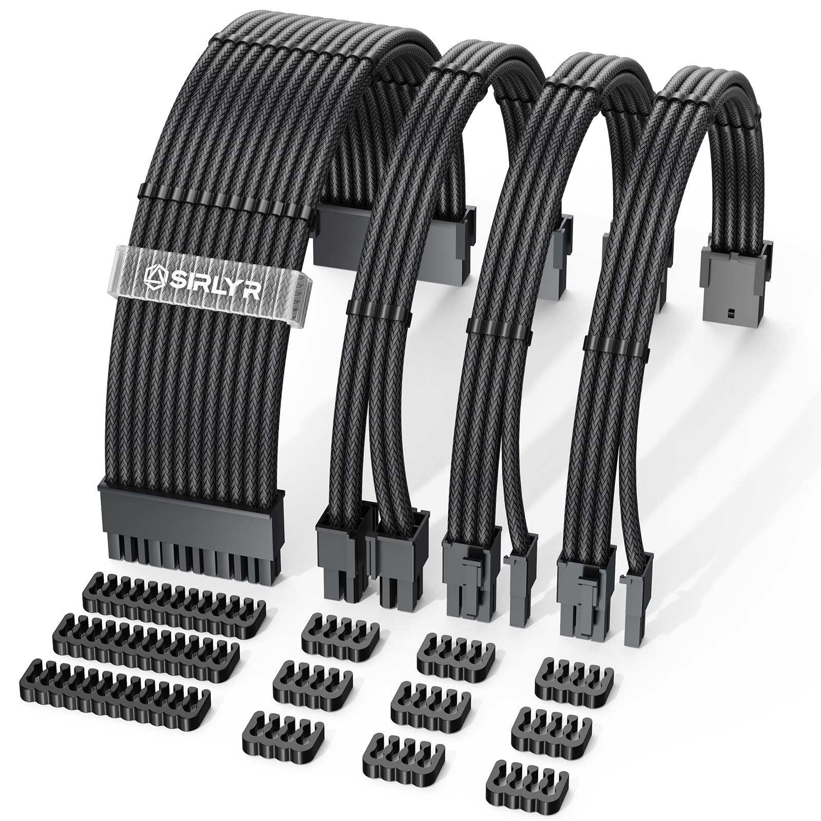 PSU Cable Extension Kit–4Pack 16AWG Power Supply Cables (1X 24Pin ATX / 1X 8Pin