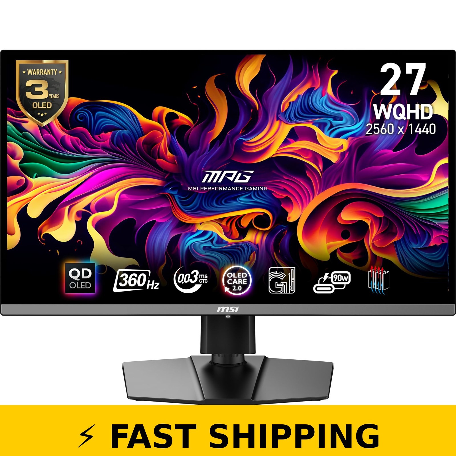 MSI MPG 271QRX QD-OLED 27" Gaming Monitor - 2560 x 1440, 360Hz, Black