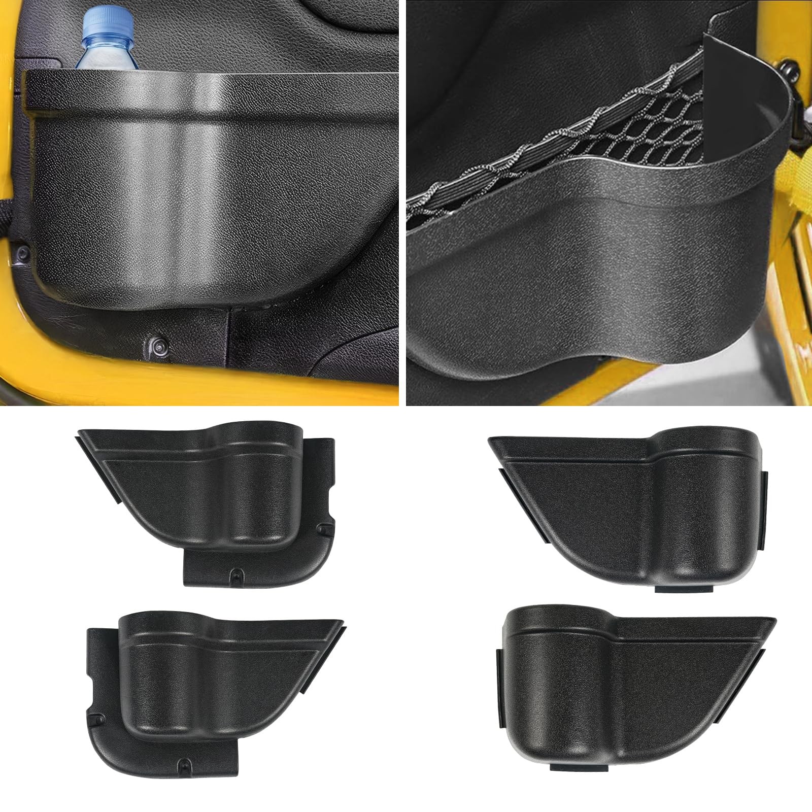 JK Storage Pockets - Front and Rear Door Pockets Compatible with 2011-2018 Je...
