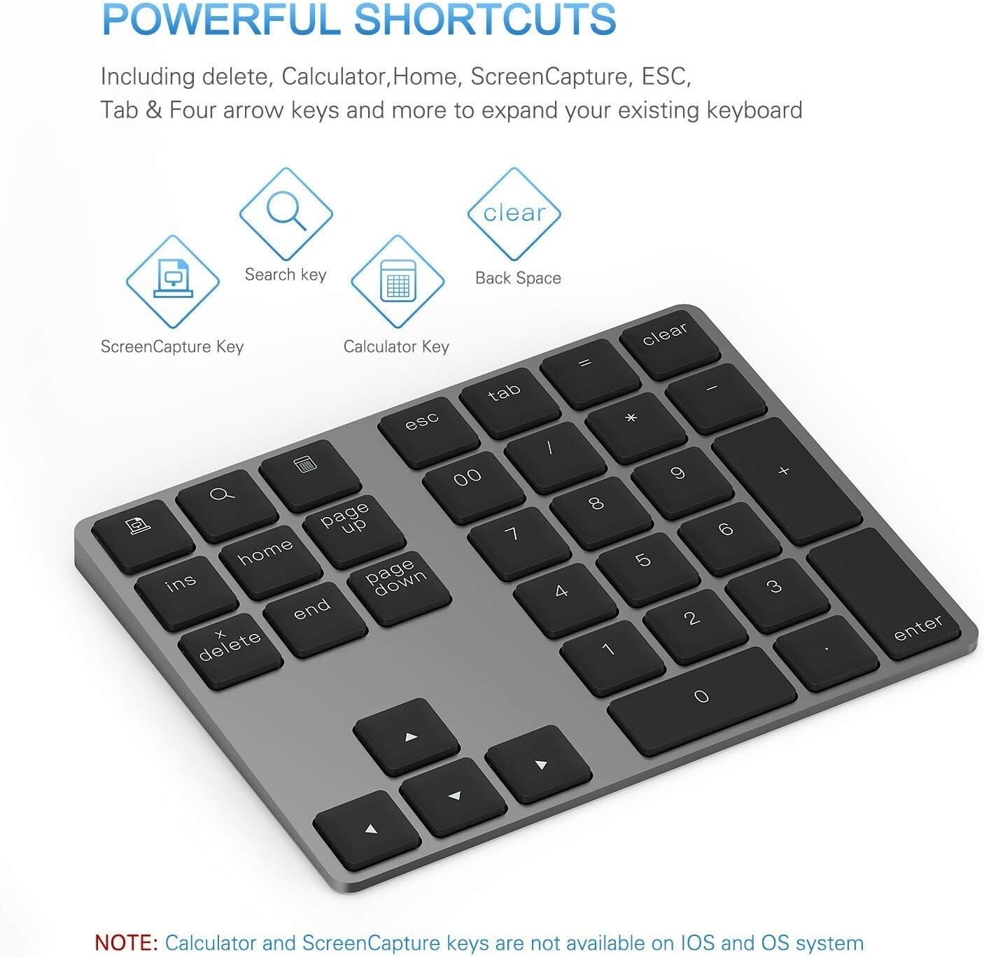 35 Keys Bluetooth-compatible Wireless Numeric Keypad