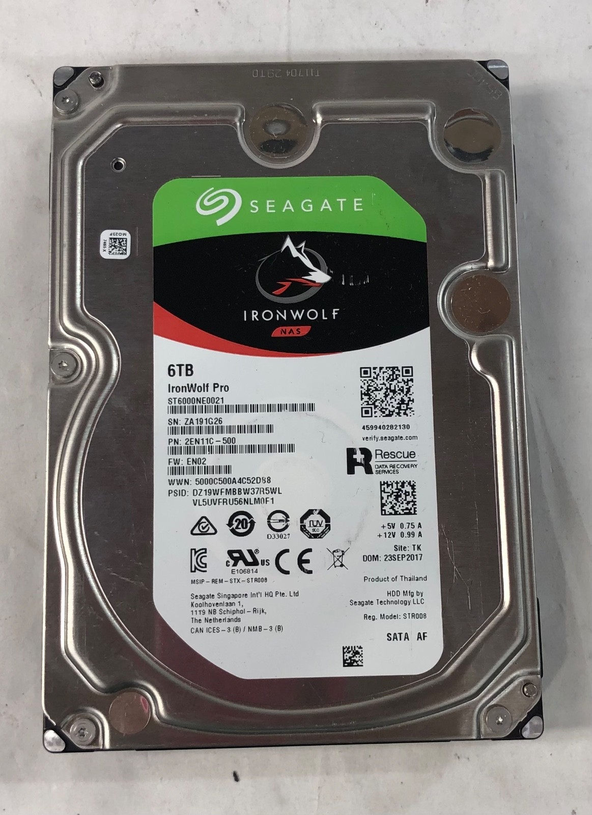 Seagate IronWolf Pro NAS HDD | 6TB@7.2K | 256MB Cache | 3.5" SATA 3 ST6000NE0021