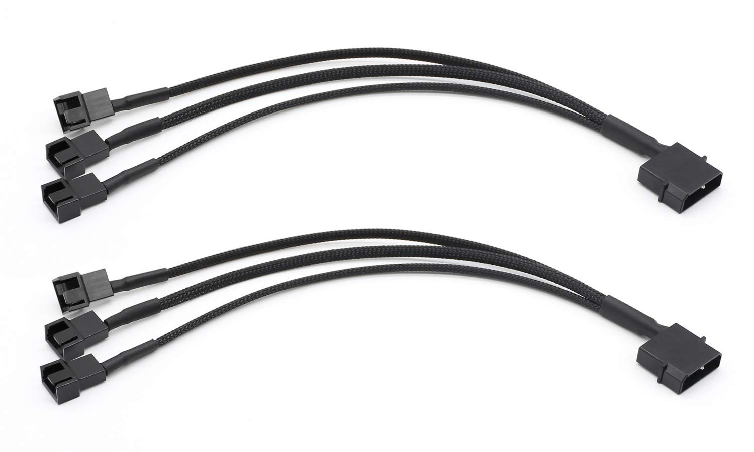 2 Pack Molex to 3 Pin or 4 Fan Adapter Computer PC Case Power... 