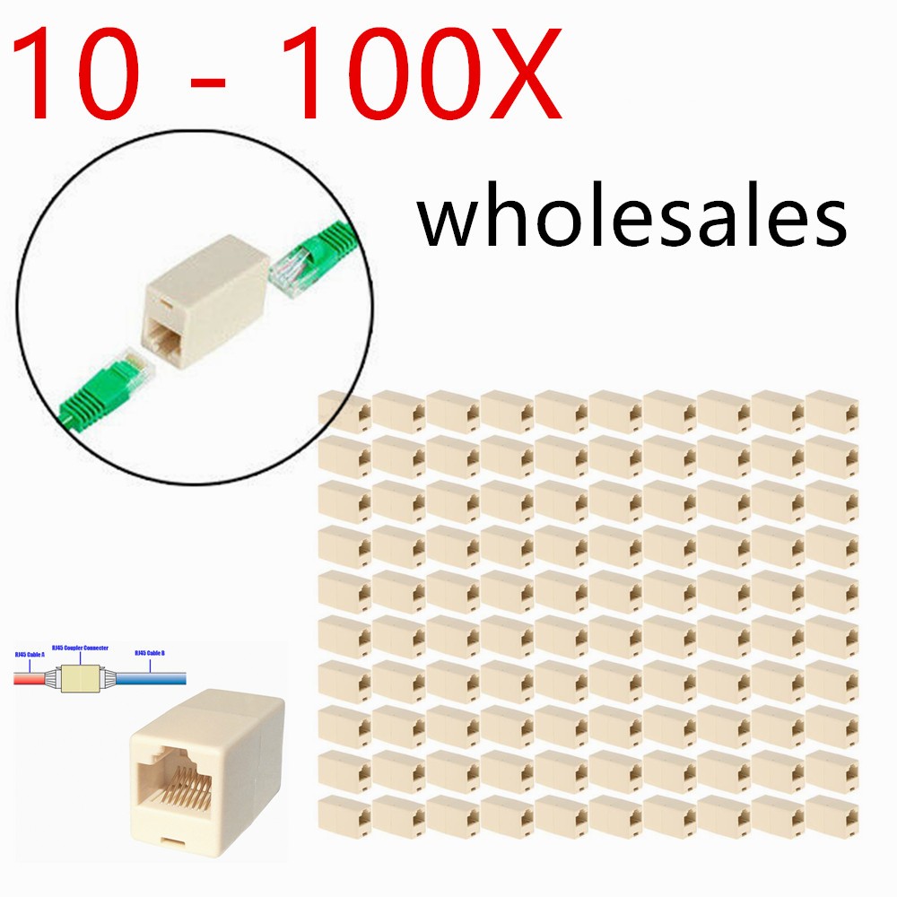 Wholsales RJ45 Inline Coupler Cat7 Cat6 Cat5 Female Ethernet Connector 10-100pcs