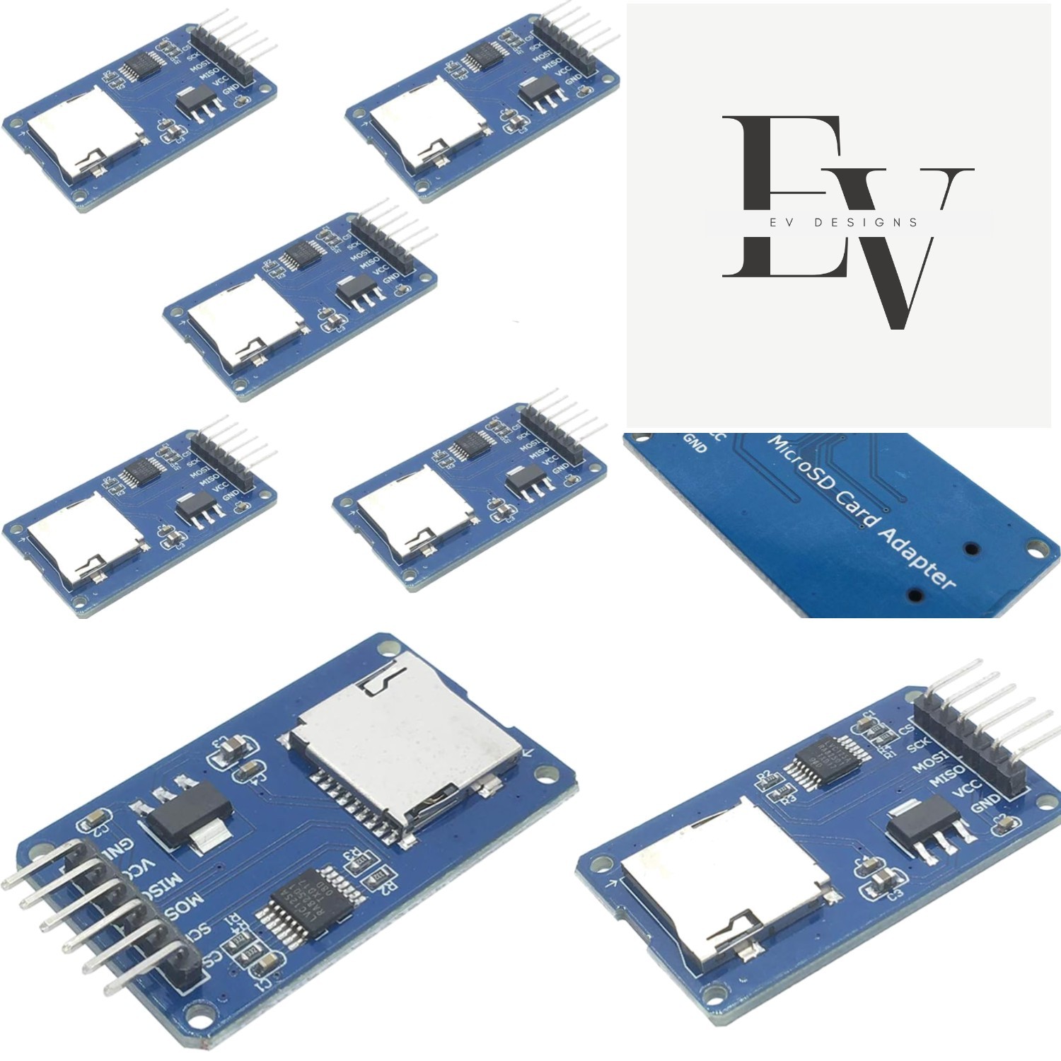 Compact Micro SD Reader Module – 5-Pack for Arduino Systems with Chip Conversion