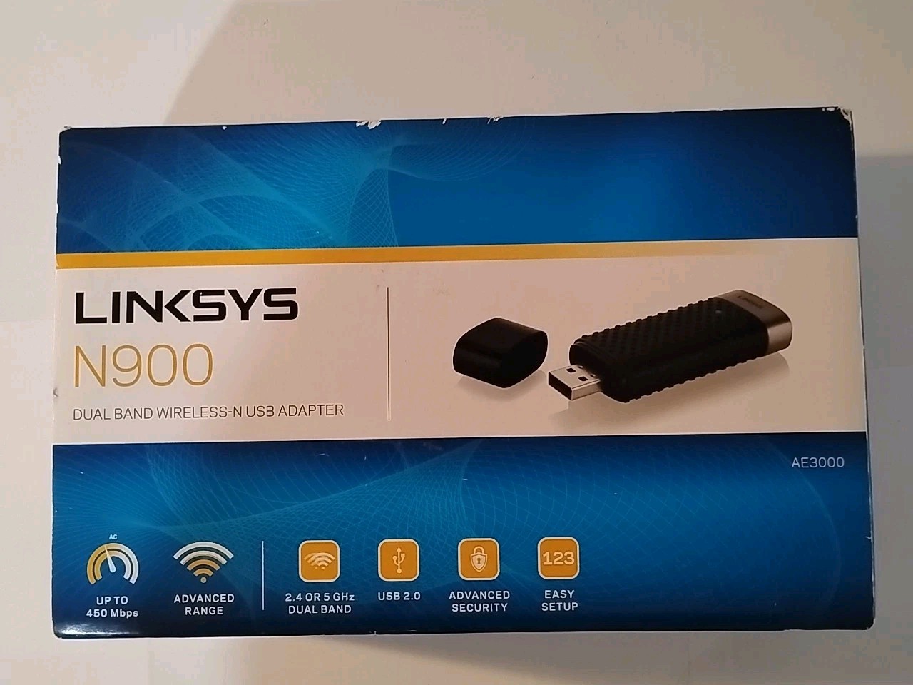 Linksys AE3000 N900 Dual-Band Wireless-N USB Adapter – New Open Box