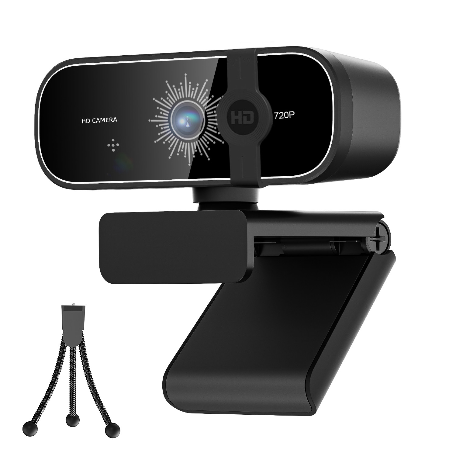 C28 720P HD USB Webcam Computer Camera with Clip Flexible Tripod PC Laptop