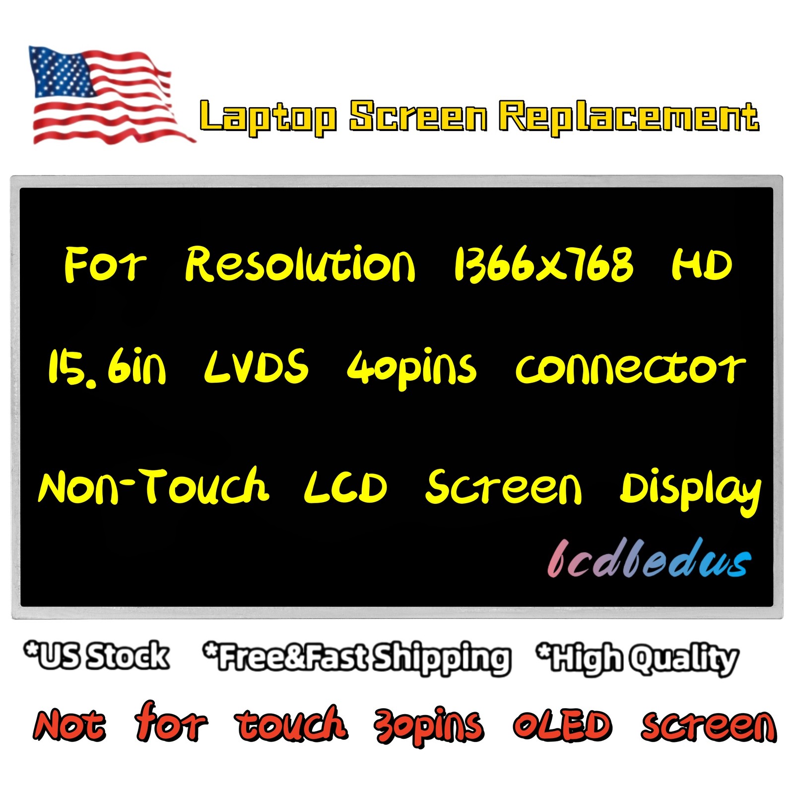 For SAMSUNG LTN156AT32-T01 ~ New 15.6 WXGA HD LED LCD Laptop Screen Replacement
