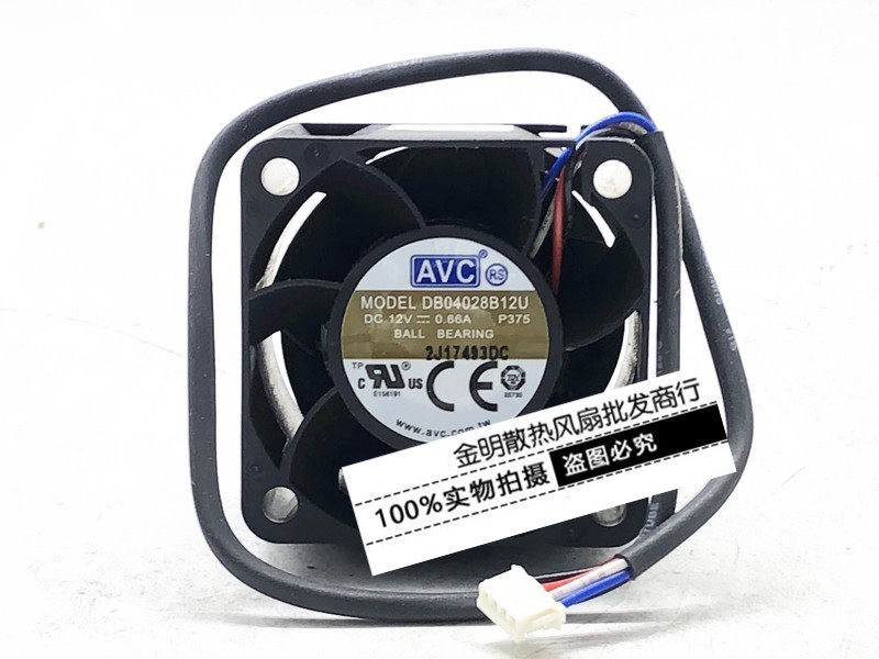 1PCS AVC 4028 DB04028B12U 12V 0.66A 4-Wire Server Power Supply Cooling Fan