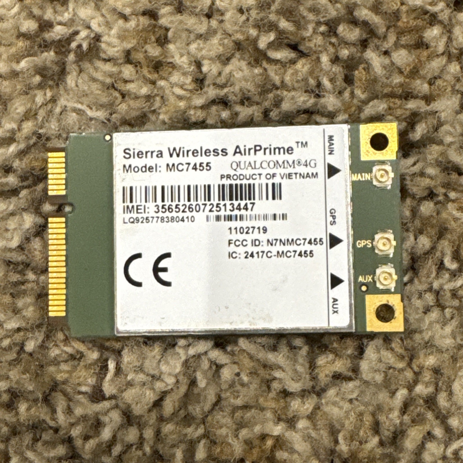 Sierra Wireless AirPrime MC7455 4G LTE/GPS Unlocked Generic Firmware PCIe Modem